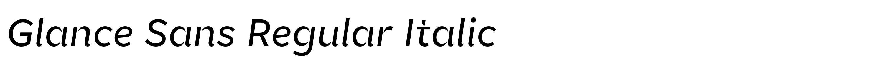 Glance Sans Regular Italic